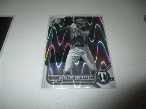 Anthony Gutierrez Bowman Chrome Black White Raywave Refractor Rc