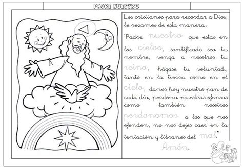 Oracion Del Padre Nuestro Para Ninos Sketch Coloring Page