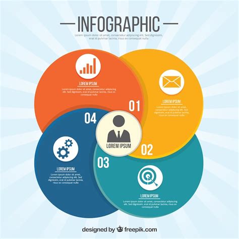 Free Vector Circular Infographic With Four Colorful Options