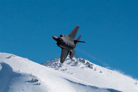 An F 35a Lightning Ii With The F 35 Demonstration Team Takes A Training