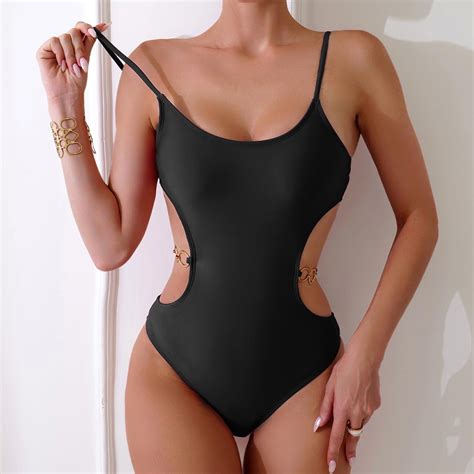 Gosuguu One Piece Swimsuit Women Stomach Control Bathing Suit Sexy