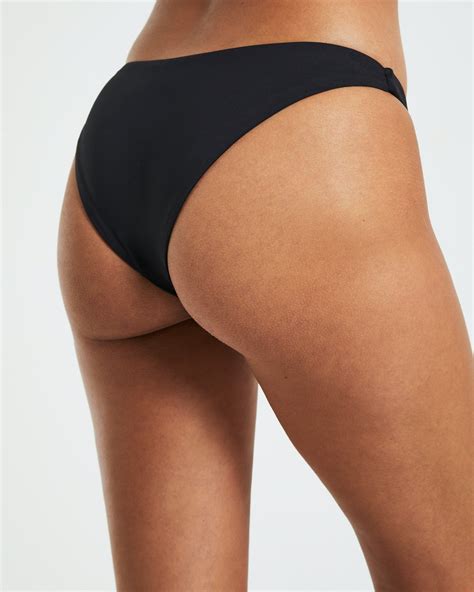 Subtitled Low Waisted Classic Bikini Bottoms Black Surfstitch