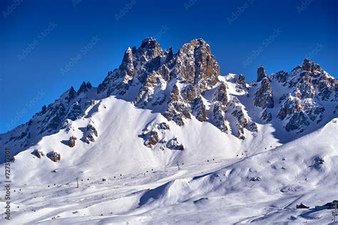 Breathtaking Beautiful Panoramic View On Snow Alps Snow Capped Winter