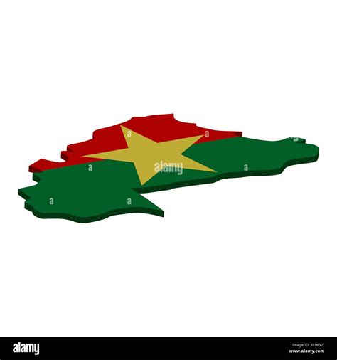 Flag And Map Of Burkina Faso Color Silhouette Of D Map Of Burkina