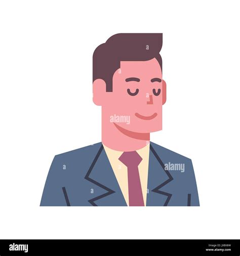 Male Closed Eyes Emotion Icon Isolated Avatar Man Facial Expression