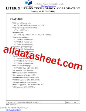 Ltv S Ta Datasheet Pdf Shenzhen Tenand Technology Co Ltd