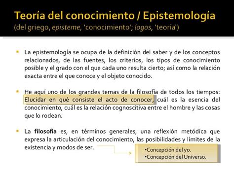 Teoría Del Conocimiento Epistemología