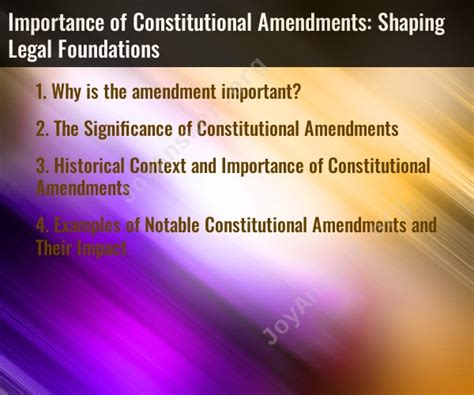 Importance Of Constitutional Amendments Shaping Legal Foundations