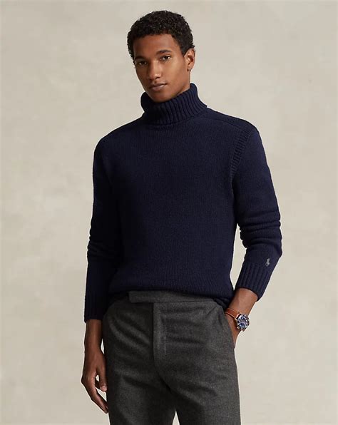 Wool Cashmere Roll Neck Jumper For Men Ralph Lauren® Uk