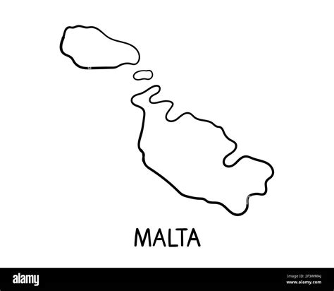 Illustrazione Della Mappa Di Malta Disegnata A Mano Foto Stock Alamy