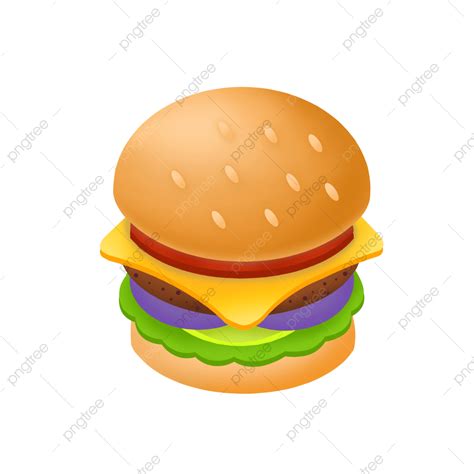 Ilustração De Comida De Hambúrguer Png Comida Junkfood Desenho 3d Imagem Png E Psd Para