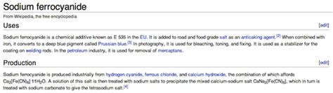 Sea Salt E535 Yellow Prussiate Of Soda Mortons Sea Salt Food Additive 535in Salt Symptoms