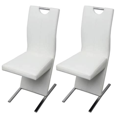 Fas Chaises De Salle Manger Pcs Blanc Similicuir N Cdiscount