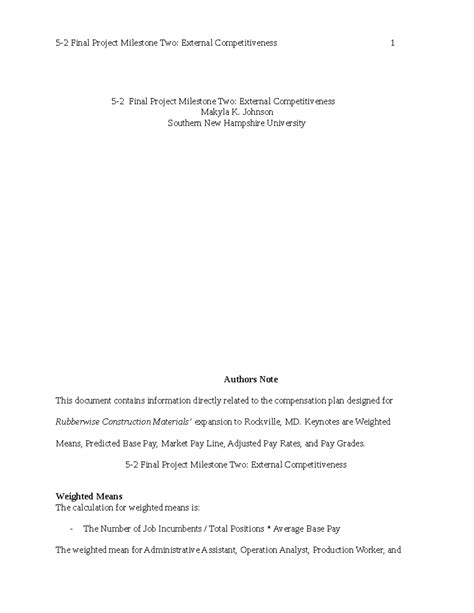 5-2 Final Project Milestone Two External Competitiveness - Johnson