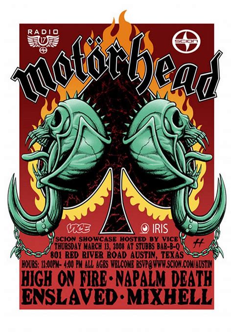 Motorhead Vintage Poster Scion Party Texas 2008 By Petesretroposters On