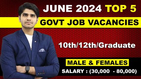 June 2024 Top 5 Govt Job Vacancies For 10th 12th Graduates Freshers