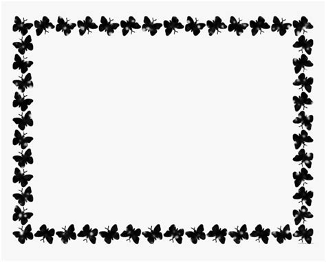 Butterfly Black And White Border Clipart Butterfly - Black And White Borders, HD Png Download ...