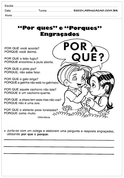 Exercícios Sobre O Uso Dos Porques Com Gabarito - EDUCA