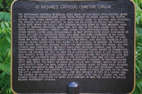 Saint Michael S Roman Catholic Cemetery Old In Orillia Ontario Find