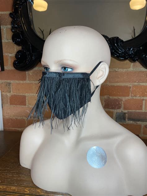 Ostrich feather face mask | Etsy