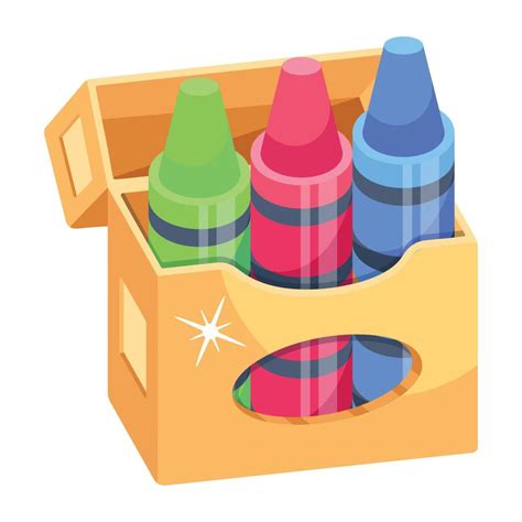 Trendy Crayons Box Vector Art At Vecteezy