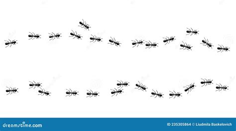 Red Ants Marching In A Circle Vector Round Formic Frame Consisting Of