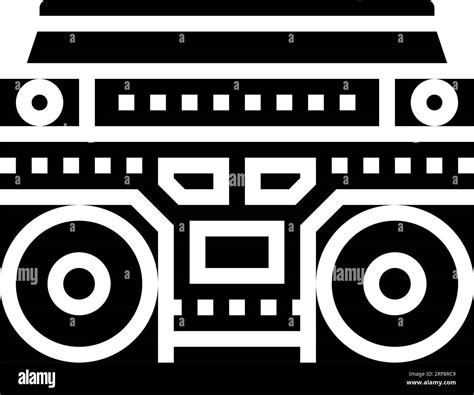 Boombox Retro Music Glyph Icon Vector Boombox Retro Music Sign