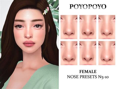 [poyopoyo] Female Nose Presets N5 10 Poyopoyo Sims 4 Cc Makeup