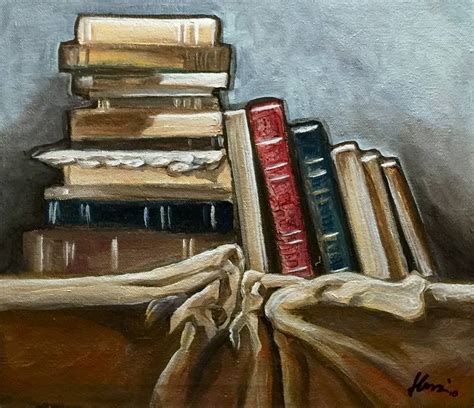 Books Oil Painting