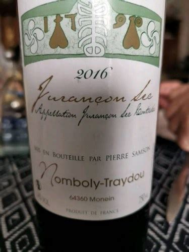 Domaine Nomboly Traydou Jurancon Sec Vivino Us