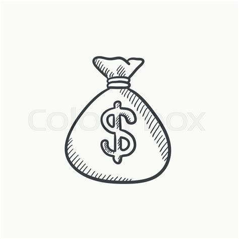 Money bag vector sketch icon isolated ... | Stock vector | Colourbox