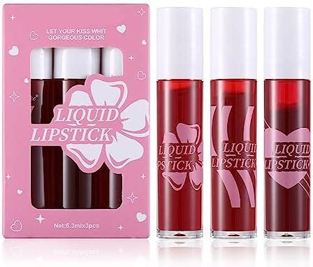 Amazon AWCCXMYM 3Pcs Lip Stain Tint Matte Lip Gloss Set Nude Liquid Lipstick Natural