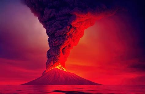 Premium Photo Massive Volcano Eruption A Large Volcano Erupting Hot