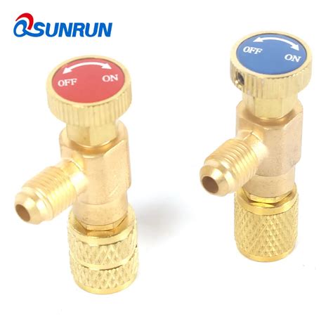 Qsunrun 2pcs R22 Andr410a Refrigerant Charging Valve 14 516 Copper Flow Control Valves