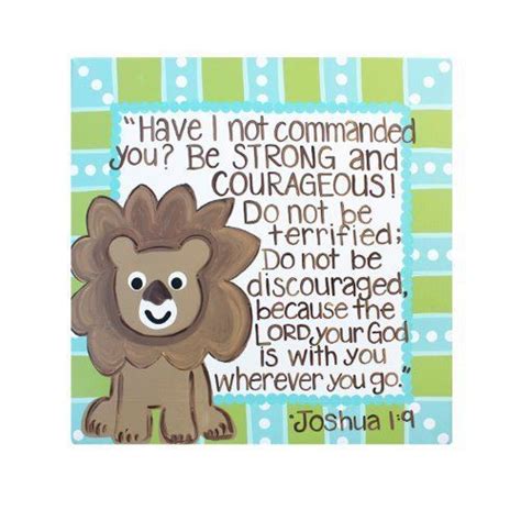 Be Strong And Courageous Bible Verse Kids Decor Canvas Wall Art For