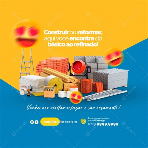 Social Media Construir Ou Reformar Aqui Você Materiais De Construção