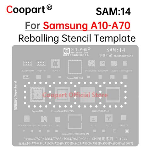 BGA Reballing Stencil Exynos 7870 7884 7885 7904 9610 9611 CPU For