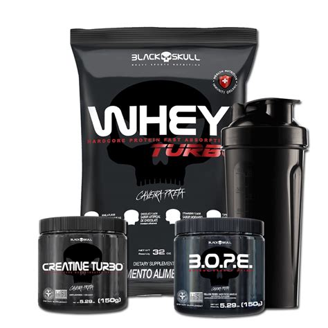 Kit Suplemento Combo Whey Turbo 907g Creatina 150g Pre Treino B O P