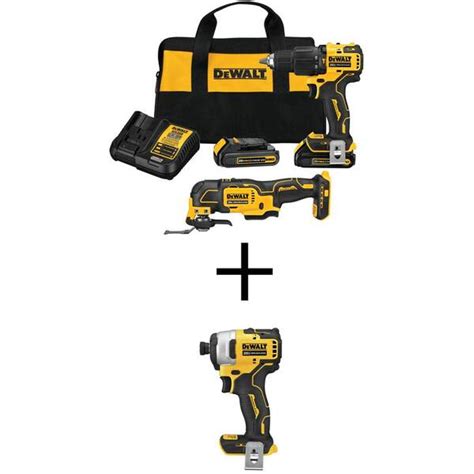 Dewalt Atomic 20 Volt Max Lithium Ion Cordless Brushless Combo Kit And