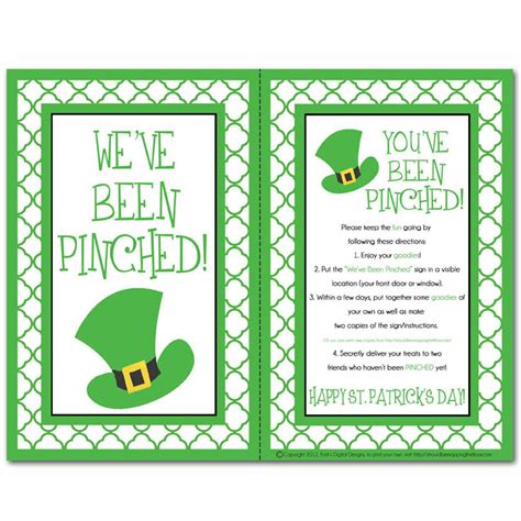 You Ve Been Pinched Free Printable