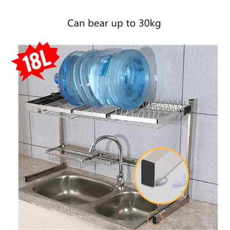 Stainless Steel Kitchen Shelf Rack Plate Dish Rack Drying Drain Storage