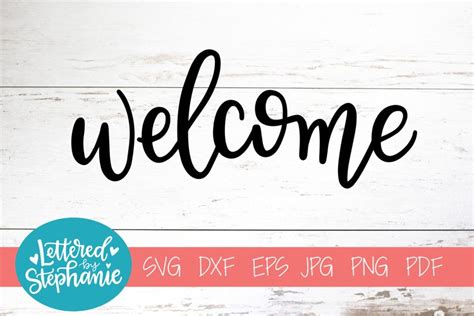 Handlettered SVG DXF Welcome