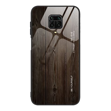 Glass Wood Črn Ovitek Za Xiaomi Redmi Note 9s Redmi Note 9 Pro