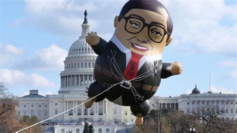 Protesters fly massive George Santos balloon outside Capitol, demanding ...