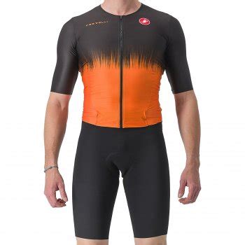 Castelli Sanremo Ultra Speed Suit Men Black Brilliant Orange Bike