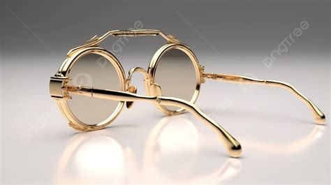 vintage gold glasses  white studio  rendered image photo