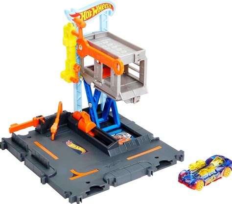 Amazon Hot Wheels City Toy Car Track Set Downtown Repair Station Playset With Scale
