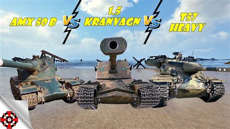 World Of Tanks T Heavy Vs Amx B Vs Kranvagn Wot Gameplay Youtube