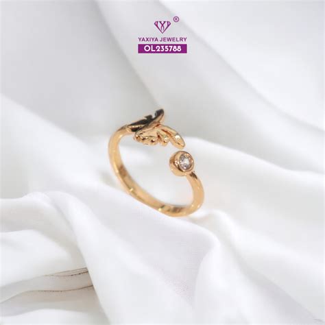 Jual Yaxiya Cincin Wanita Emas Model Kupu Kupu Butterfly Permata Simpel