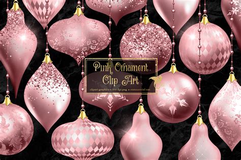 Pink Christmas Ornament Clipart Graphic By Digital Curio · Creative Fabrica